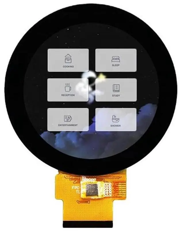 Main image of 2.1" TFT LCD Touchscreen Module for Smart Home Round Screen Display ST7701S IC 40 Pin SPI Interface 480x480 3SPI 18 RGB