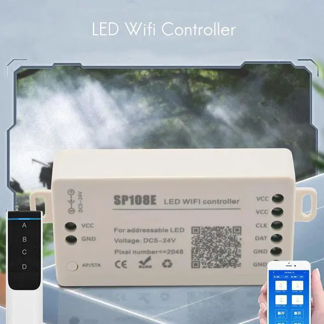 Alt view image 2 of 3 - SP108E Addressable LED Controller for WS2812B/WS2813 RGB Strip Smart APP Control DC5-24V