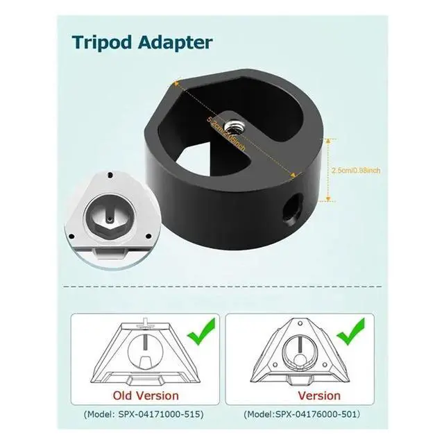 Alt view image 3 of 6 - For Starlink Mini 2025 Adjustable Pole Mount Clamp Mount 1/4-20 Threaded Tripod Adapter Born 2024/2025 Pipe Adapter