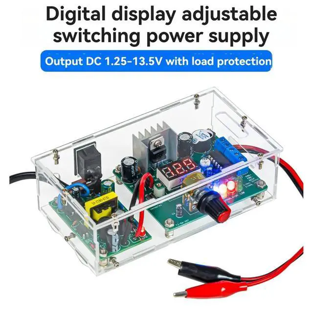 Alt view image 2 of 3 - Digital Display Adjustable Switching Power Supply Kit LM317 DC Regulated Power Supply Electronic DIY Soldering Kit