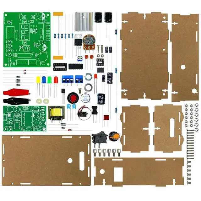 Alt view image 3 of 3 - Digital Display Adjustable Switching Power Supply Kit LM317 DC Regulated Power Supply Electronic DIY Soldering Kit
