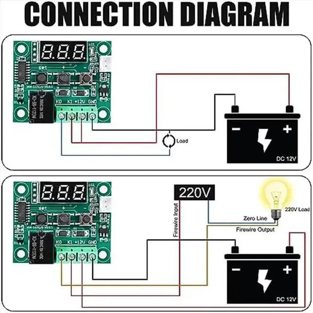 Main image of W1209 DC 12 V LED Digital Thermostat Temperature Controller,-50-110°C Temp Control Switch Module Board with Sensor Probe