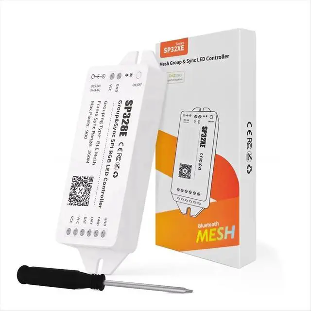 Alt view image 2 of 3 - SP328E MESH Group SPI RGB LED Controller Signal Amplifier RGB Dimmer Mesh Bluetooth APP Signal Synchronization