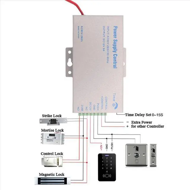 Main image of Access Control Power Supply Transformer Door System Adapter AC110-240V Covertor System Machine White DC12V 5A