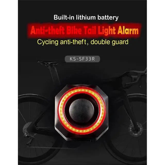 Alt view image 3 of 6 - Bicycle Alarm Bike Rear Lamp Burglary Alarm Vibration Motion Sensor IP65 Waterproof