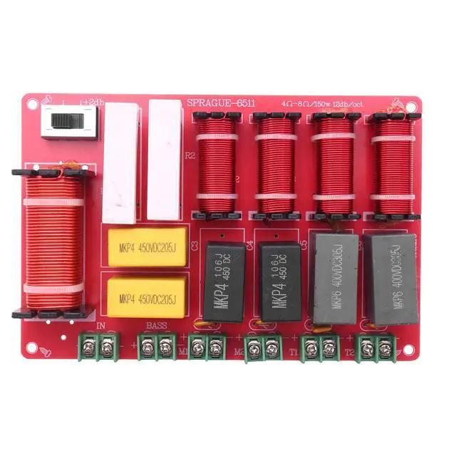 Alt view image 2 of 4 - IDUD 300W 5 Way Speaker Audio Frequency Divider 2 Tweeter 2 Middle+ 1 Bass Speaker Crossover For Home Audio System