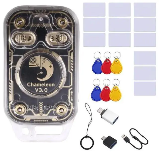Main image of RFID Smart Chip Reader Emulator Chameleon V3.0 125K 13.56M ID IC Tag Copyer+ 6XUID Keychain+ 6XUID Card+ 6XCUID Card