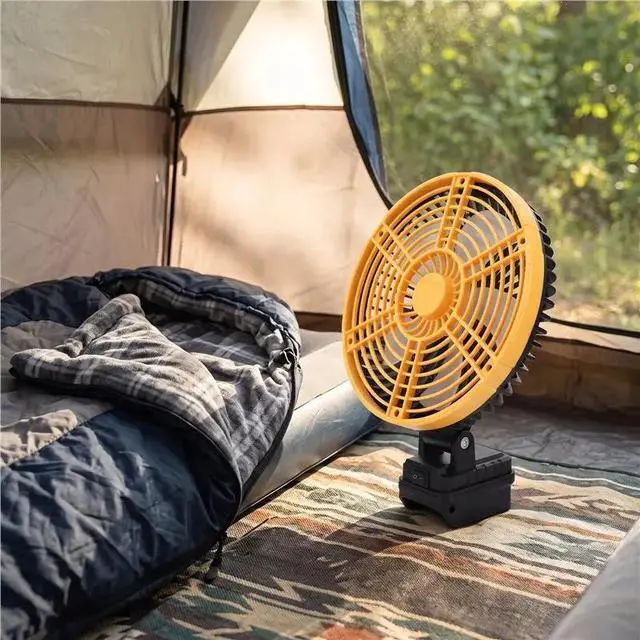 Alt view image 2 of 6 - Camping Fan Outdoor Fishing Desktop Fan Strong Wind Fan For 18V Batterypin