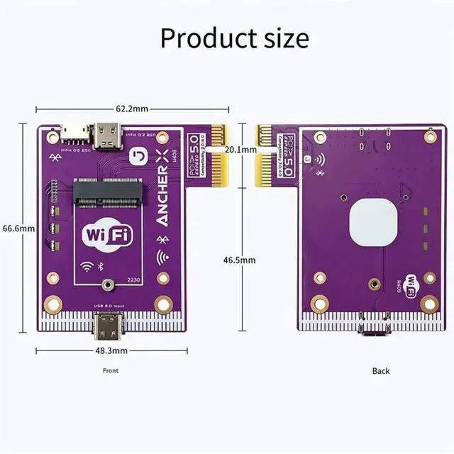 Main image of PCIe X1 to M.2 Network Card Adapter for Desktop 6 / 6E/7 Bluetooth Expansion Board