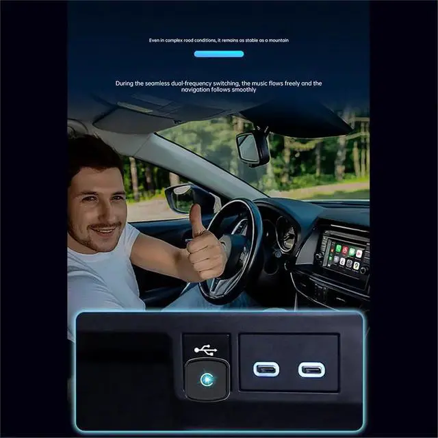 Alt view image 3 of 3 - 2 In1 Smart AI Box Carplay Adapter Android Auto/Carplay USB Dongle for /Android Wired Carplay to