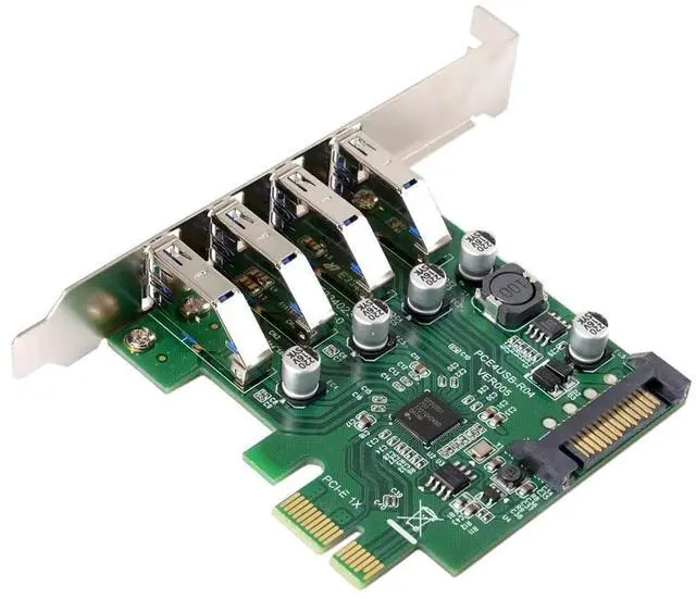 Main image of Low Profile 4 Ports PCI-E to USB 3.0 HUB PCI Express Expansion Card Adapter 5Gbps USB1.1/2.0/3.0 Operating Systems
