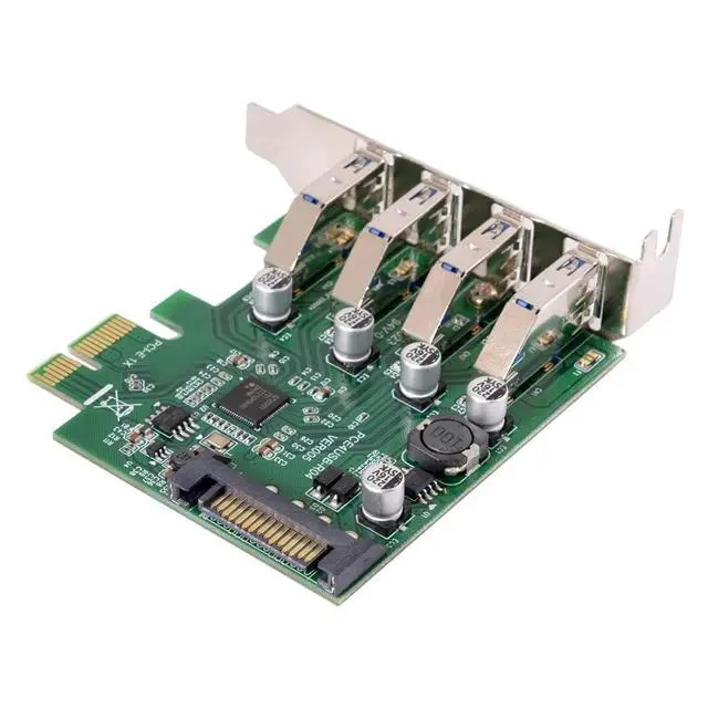 Alt view image 2 of 3 - Low Profile 4 Ports PCI-E to USB 3.0 HUB PCI Express Expansion Card Adapter 5Gbps USB1.1/2.0/3.0 Operating Systems