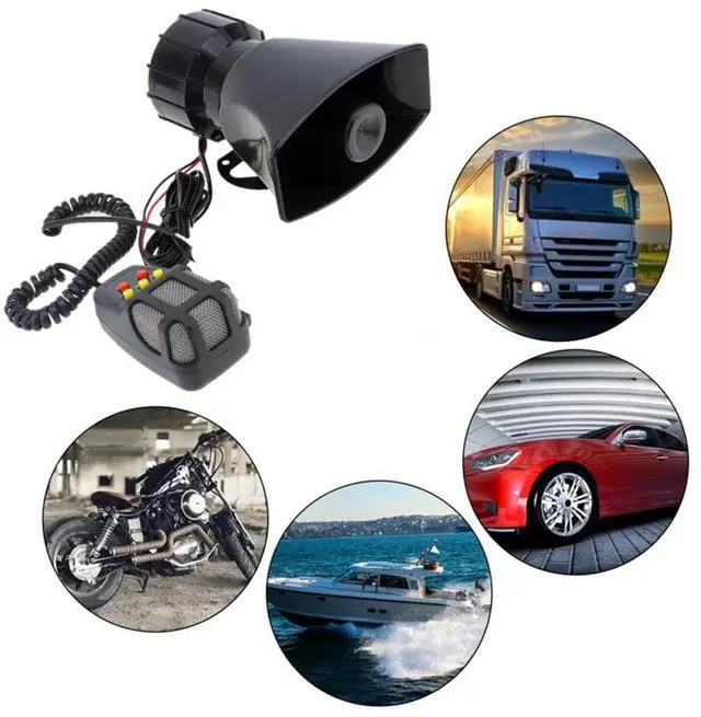 Main image of Car Warning Alarm Truck 7-Sound Loud Alarm Loudspeaker 12V Siren Air Horn Megaphone Police Firemen Car Horn 110DB-AAAE