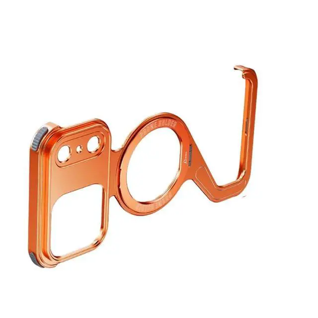 Alt view image 3 of 3 - Metal Case for 17 Pro Max, Slim Frameless Aluminum Alloy Bumper with Ring Holder Magnetic Stand