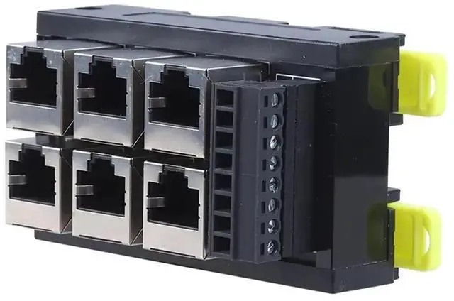 Alt view image 3 of 3 - RJ45 Network Port Terminal Block DIN Rail Mount to 8pin 6 Hole Hub Switch Serial Signal Converter RS232 RS485 RS422