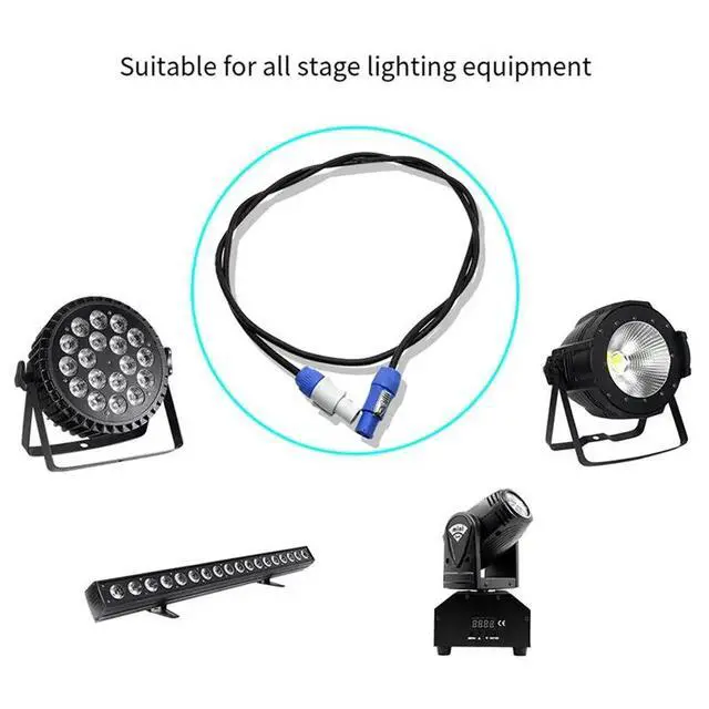 Alt view image 3 of 6 - 3Pcs 1M AC Power Cable For Moving Head Light 5R/7R Moving Head Light Extension Powercon Cable