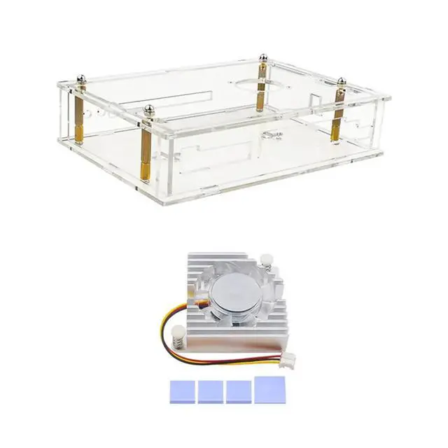 Alt view image 3 of 3 - For -R4 Acrylic Case Transparent Shell with Cooling Fan Heatsink for -R4 Board