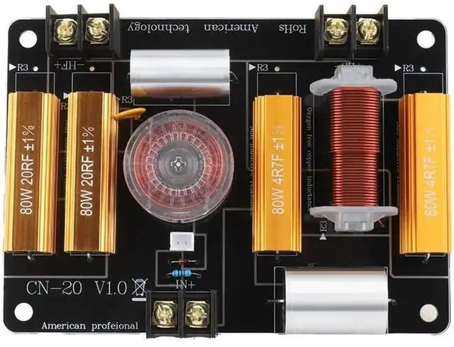 Main image of CN-20 2 Way Speaker Crossover 450W 3000Hz Treble Low Audio Crossover For 8-12 Inch Speakers 25-44Mm Tweeter