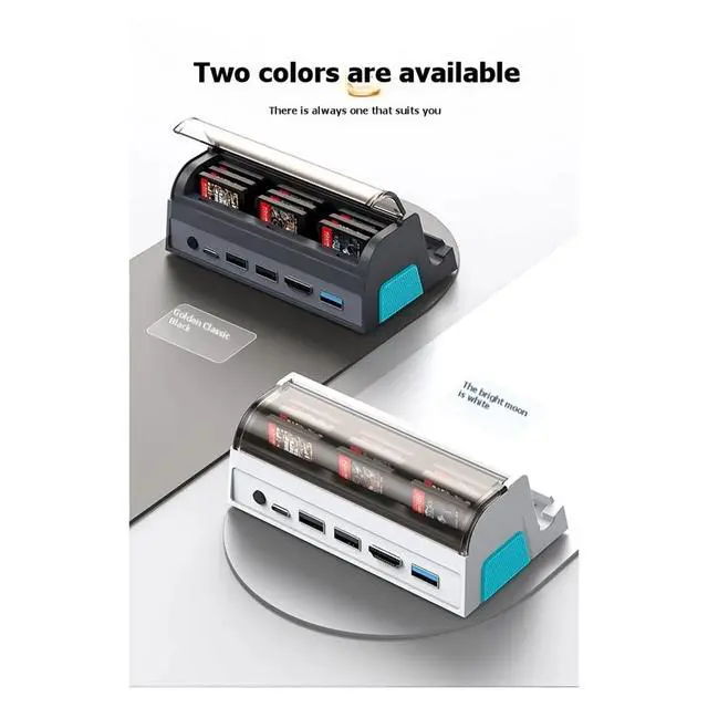 Alt view image 2 of 3 - TV Dock Station Switch 2/OLED Video Converter Base with -Compatible & Game Card Storage Black