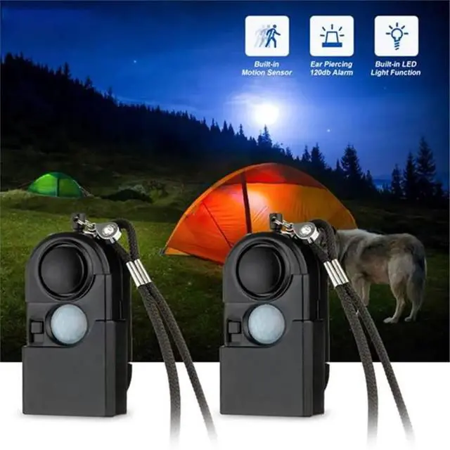 Alt view image 2 of 3 - 3Pcs Camping Motion Detector Alarm Mini PIR Infrared Motion Sensor 120DB Home Security Anti-Theft
