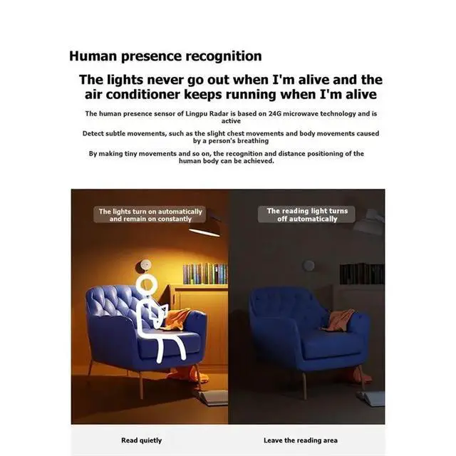 Alt view image 2 of 6 - ES1 Human Body Detection Presence Sensor Millimeter Wave Radar Inductive Technology For Mijia App Smart Home Automation Sys