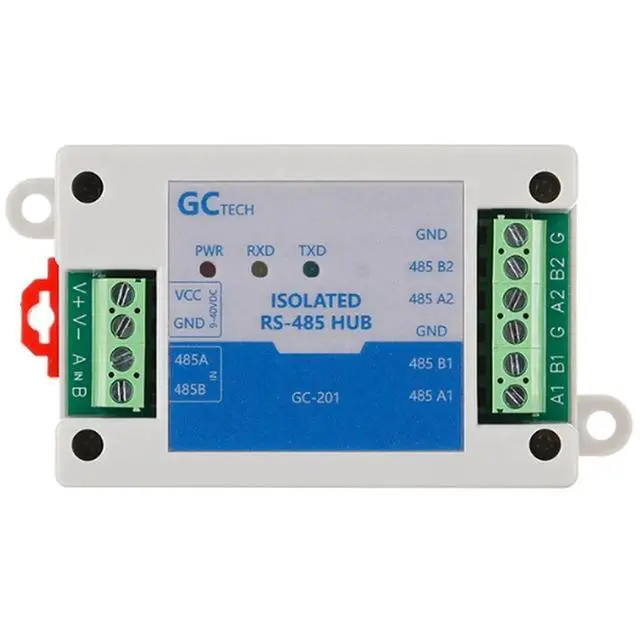 Alt view image 3 of 3 - 485 Repeater 1 Into 2 Port Hubs RS485 Photoelectric Isolation Signal Amplification Extender Protection