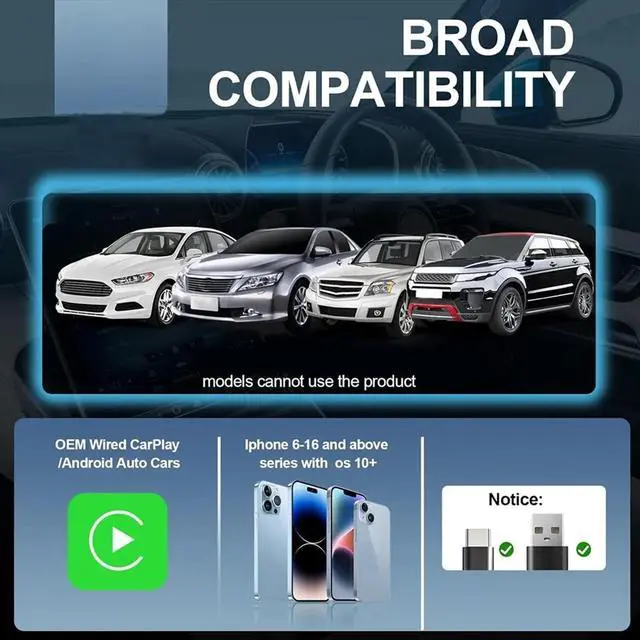 Alt view image 3 of 3 - Mini CarPlay Adapter for , Wired to Carplay Adapter Smart Ai Box Plug & Play Auto Connect