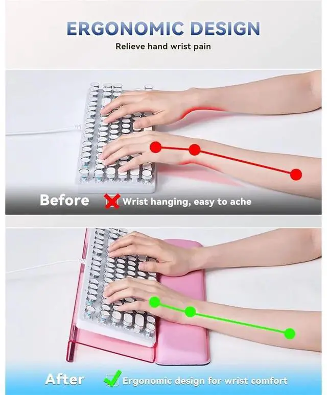 Main image of Computer Keyboard Wrist Rest Stand for Desktop, Keyboard Holder for Easy Typing with Wrist Pad for Desk, Home, School