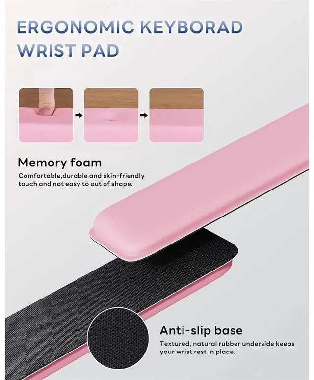 Alt view image 2 of 3 - Computer Keyboard Wrist Rest Stand for Desktop, Keyboard Holder for Easy Typing with Wrist Pad for Desk, Home, School