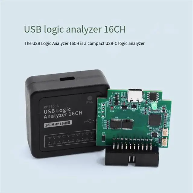 Main image of USB Logic Analyzer 16CH USB-C Logic Analyzer RP2350A Microcontroller Digital Signal Synchronous Acquisition
