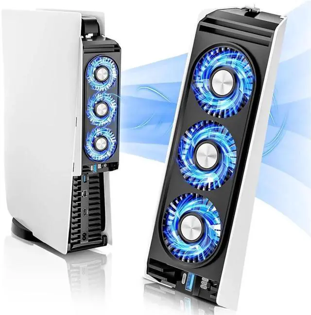Alt view image 2 of 3 - For Cooling Fan Quiet Cooler Fan LED Light USB3.0 Hubs for Disc Digital Edition Console Accessories