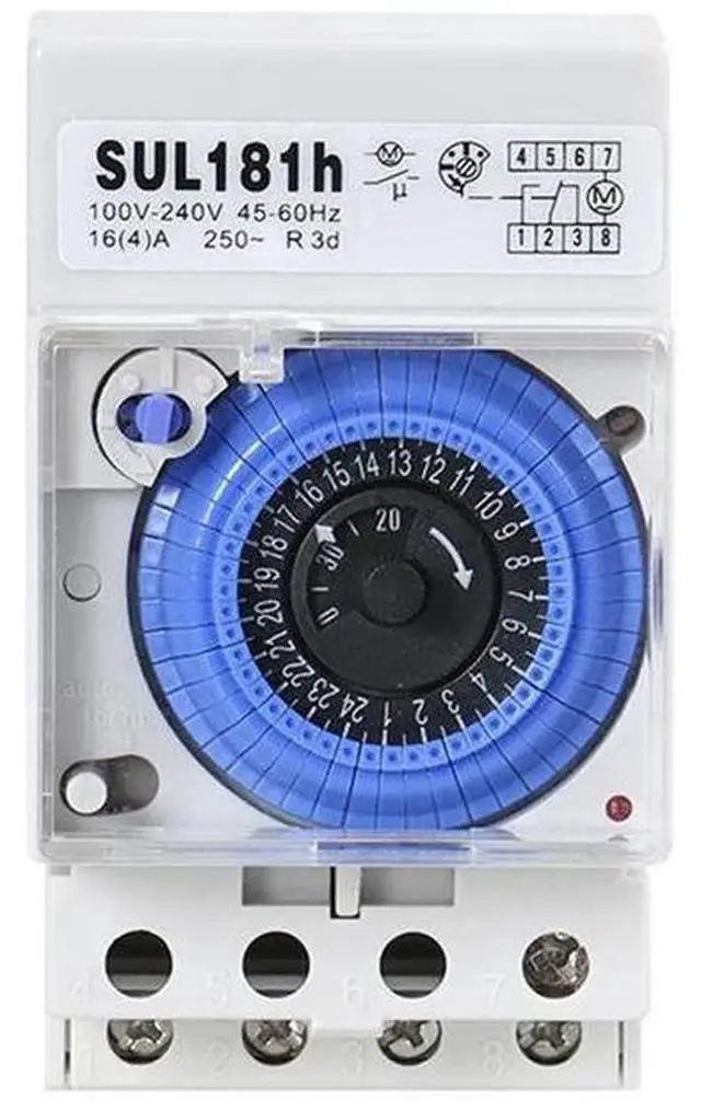 Main image of GEYA Sul181h 24 Hour Programmable Mechanical Timer Switch Din Rail Time Switch 110V-240V With Battery-AAAE