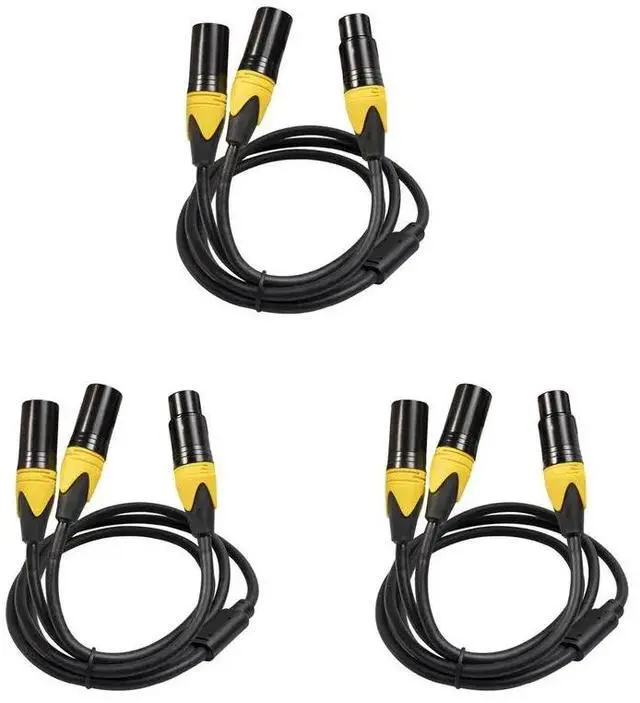Main image of 3X XLR Splitter Cable,3 Pin XLR Female To Dual XLR Male Audio Cable Y Cable Balanced Microphone Splitter Cord
