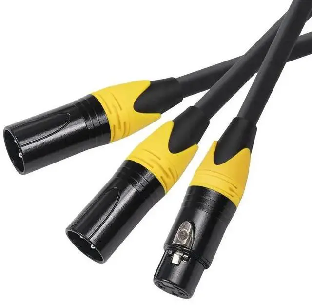 Alt view image 3 of 3 - 3X XLR Splitter Cable,3 Pin XLR Female To Dual XLR Male Audio Cable Y Cable Balanced Microphone Splitter Cord