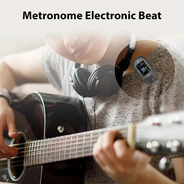 Alt view image 2 of 3 - 2 Pcs Electronic Metronome 10 Beat Color Screen Display for Piano Guitar Violin Zither Drum Practice Rhythm Instrument