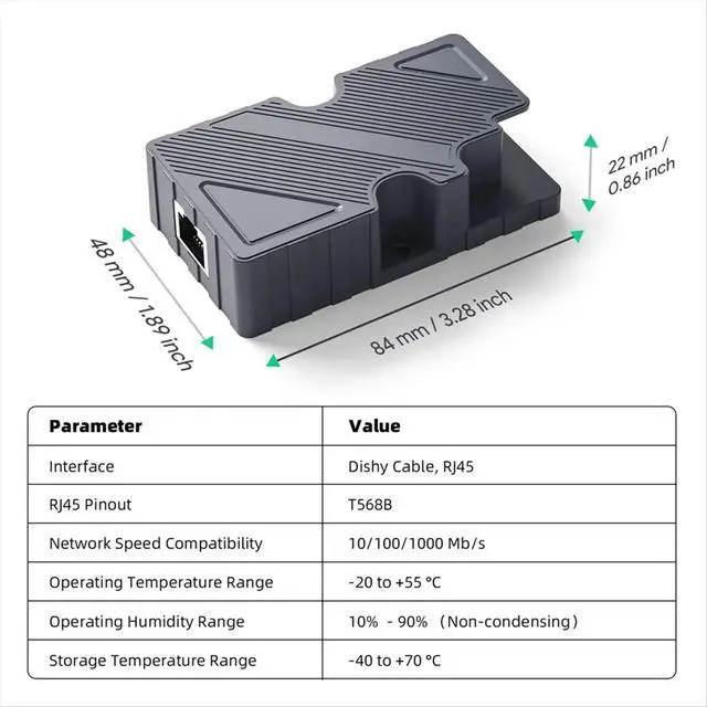Alt view image 3 of 3 - For Dishy Cable Adapter to RJ45 Connection for Ethernet Adapter PoE Injector for
