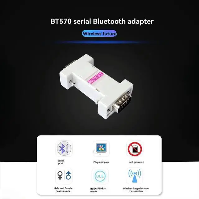Alt view image 2 of 3 - BT570 Self Powered -232 Serial Port 30m Bluetooth Adapter Dual Mode SPP+BLE