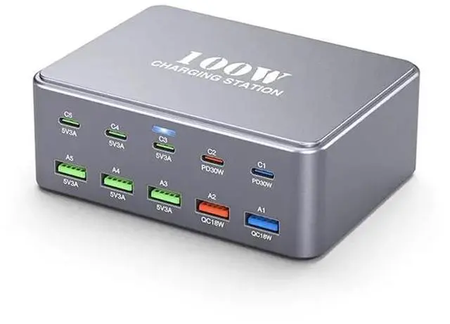 Main image of EU Plug 100W USB Type-C Desktop Phone PD Fast Power Adapter For Tablet Laptop Travel For