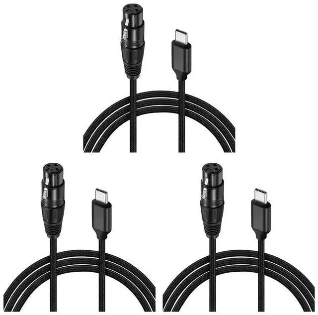 Main image of 3X XLR To USB C USB C To XLR For Phone To Microphone XLR To USB Cable For Tablet, Laptop And Other Type C Device(6FT)-AAAE