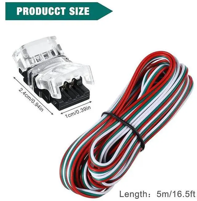 Alt view image 2 of 6 - 44 Pieces Tunable 3 Pin LED Strip Connectors 10Mm LED Strip Light Connectors LED Strip Connector Terminal For WS2811