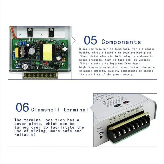 Alt view image 2 of 3 - Mini AC 100-260V Access Control Power Supply Controller DC 12V 5A Access Control Time Delay Power Adapter