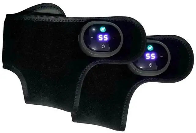 Alt view image 3 of 6 - Foot Massager 2 PCS Heated Ankle Brace Cordless Ankle Massager with 3 Shock Levels 5 Heat Settings & LCD A