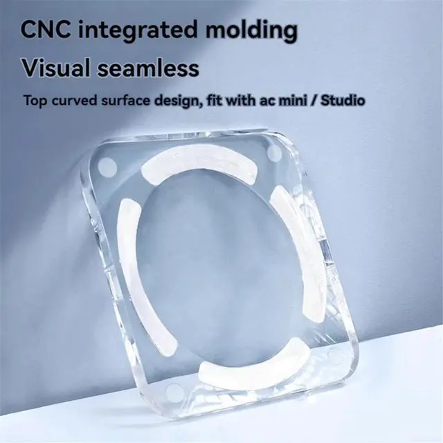 Alt view image 3 of 3 - Desktop Dustproof Stand for Mini and Studio Transparent Acrylic Holder Cooling Heat Disspation Mount Accessories