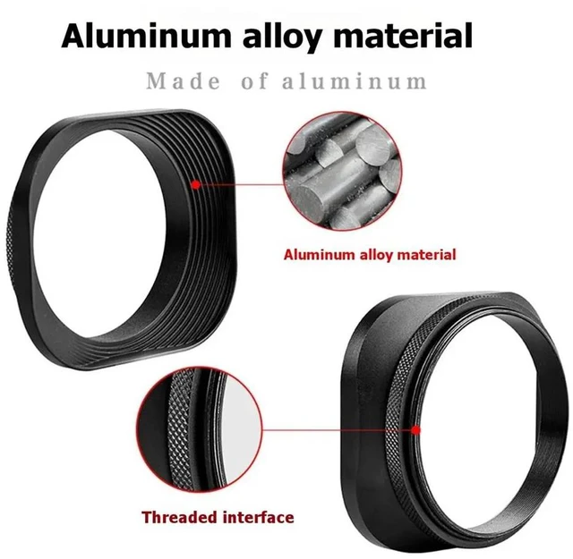 Alt view image 2 of 3 - Square Light Shield Suitable for Lenses 62mm Metal Cover for Weizhuo Shi 56F1.4/1.7 Fixed Focus Protective Cover