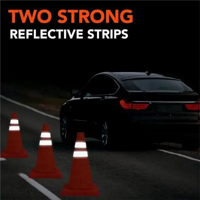 Alt view image 2 of 6 - Traffic Cones,Collapsible Safety Cones,Multi Purpose -Up Cones ,Orange Cones For Parking Lot, Driveway, Driving Etc
