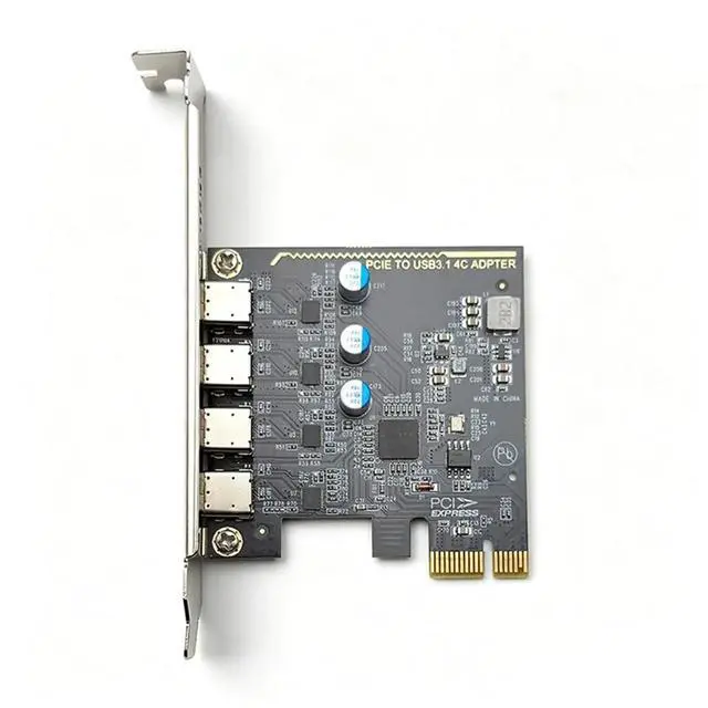 Main image of PCIE USB Type C Expansion Card Adapter HUB 4Port USB-C USB3.2 GEN1 5Gbps Riser Card with Low Profile Bracket for Desktop