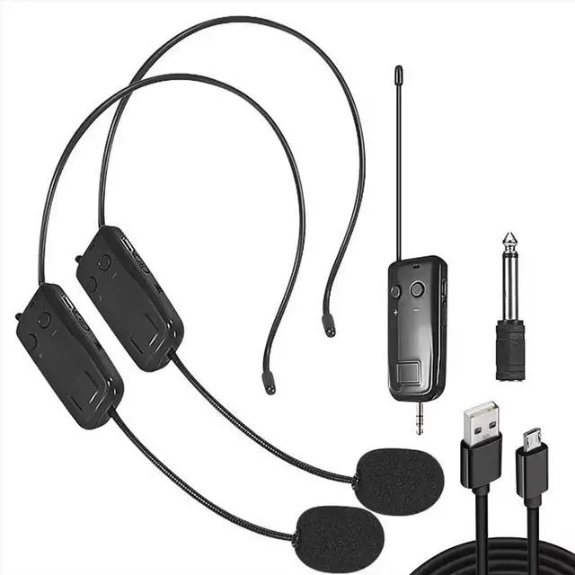 Alt view image 2 of 3 - 2.4G Head-Mounted Lavalier Microphone Set Transmitter with Receiver for Amplifier Voice Speaker Teaching Tour
