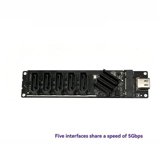 Main image of TypeC USB 3.0 to 5-Port SATA 3.0 Expansion Card USB3.2 Gen1 5Gbps JM575+JMS580 for 2.5-Inch 3.5-Inch SATA SSD HDD