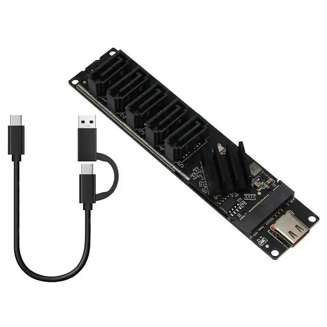 Alt view image 3 of 3 - TypeC USB 3.0 to 5-Port SATA 3.0 Expansion Card USB3.2 Gen1 5Gbps JM575+JMS580 for 2.5-Inch 3.5-Inch SATA SSD HDD