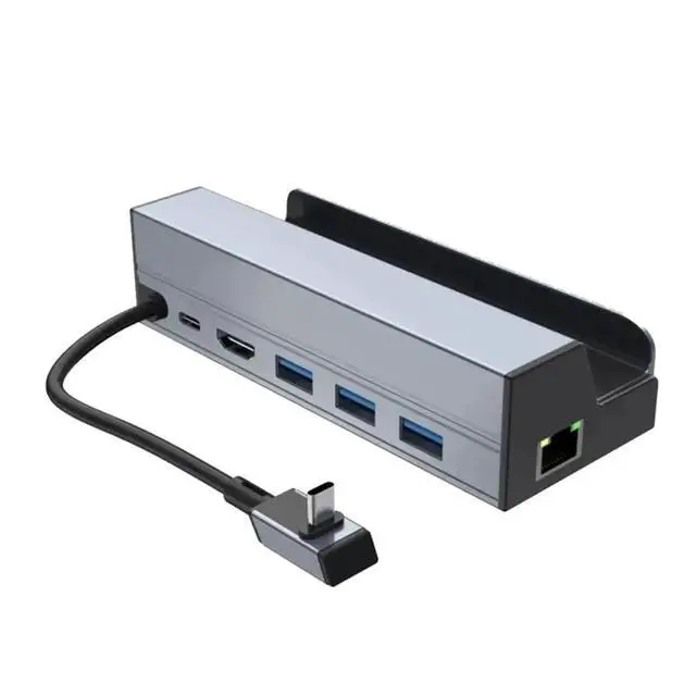 Alt view image 2 of 3 - 6 in 1 USB C Hub 1000M 4K@60Hz Docking Station for (OLED)/ Ally/Legion Go
